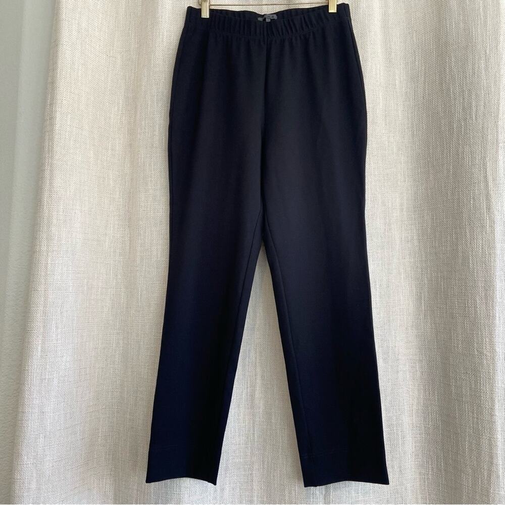 Oska Black Pull On Pants Straight Leg High Rise Trousers Size 1 (US 6/8)